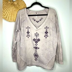 Free People embroidered sweatshirt